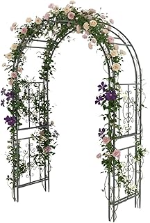 Plow & Hearth Arch Metal Outdoor Garden Arbor | Montebello | 7 Feet Tall...