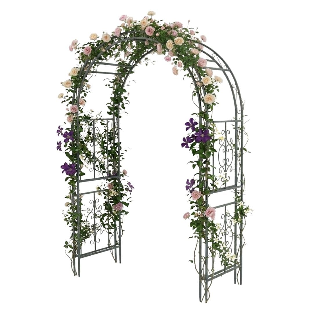 Plow & Hearth Montebello Arch Metal Outdoor Garden Arbor