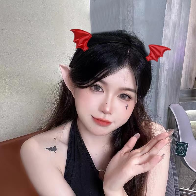 Accesorios de cabello alas de murciélago Halloween rojo miniatura 3