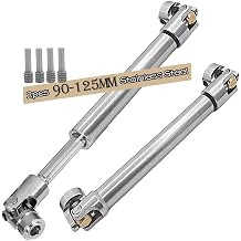 2PCS 90-125MM Stainless Steel Universal Drive Shaft for 1/10 TRX4 TRX6 SCX10 Wraith Capra D90 TF2 Red cat GEN8 1/10 RC Crawler,ARRCat RC Upgrade Parts Hop-Ups Centre Drive Shaft