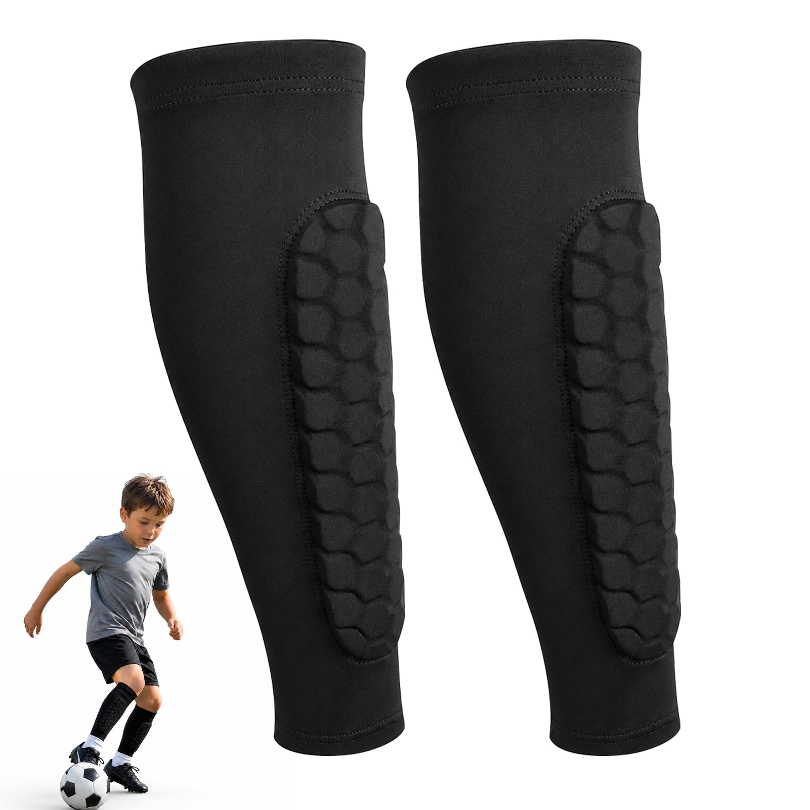 2PCS Kids Shin Pads Kids for Football, Boys & Girls Football Shin Guards