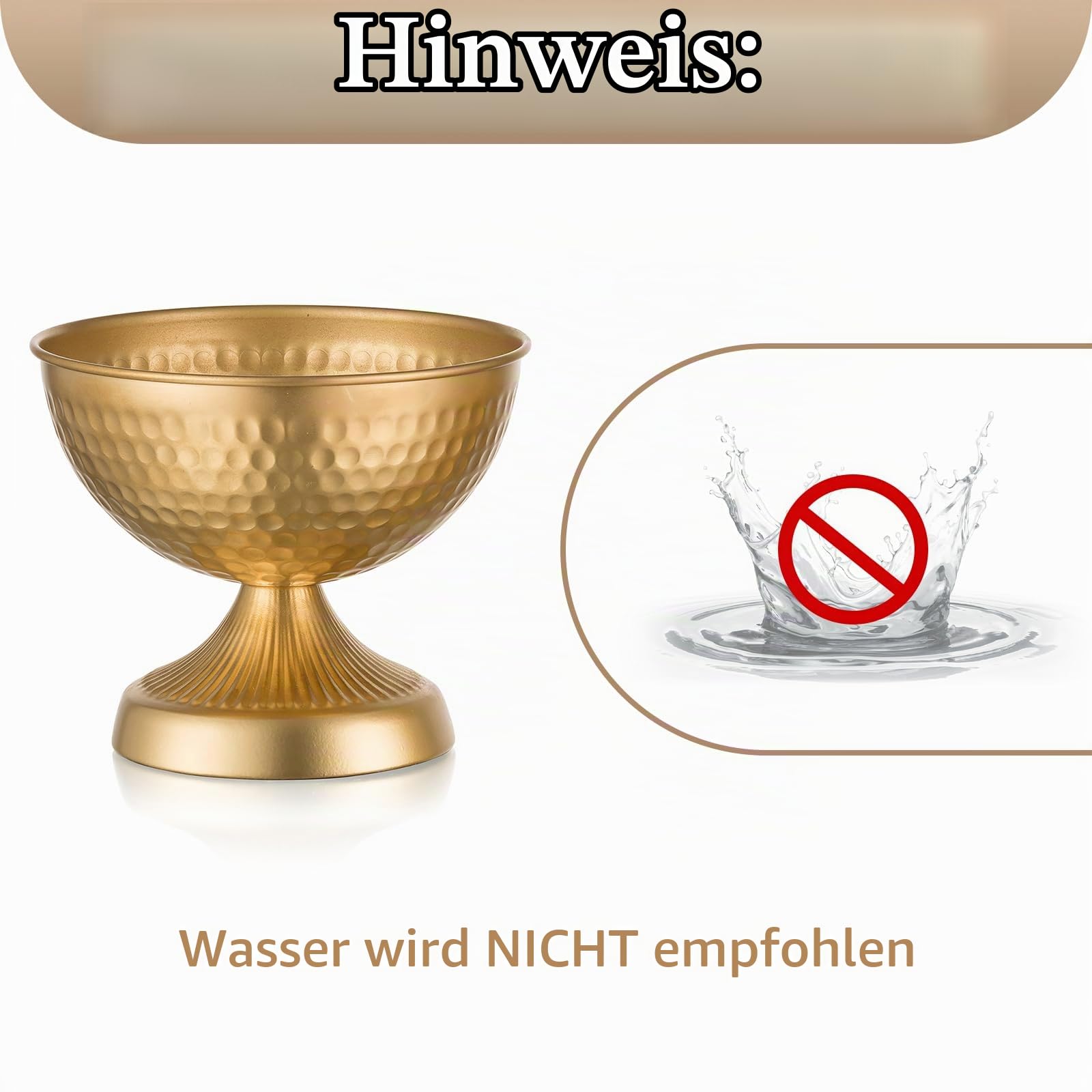 Sziqiqi Metall Urn Vase Gold: Kleine Vasen Hochzeitsdeko Tischdeko 10Stk | Dick, ⌀18.5cm/ H15cm/ T9cm, Weite Öffnung für Kunstblume, Vintage, Hochzeit, Taufe, Esstisch, Party, Landhaus