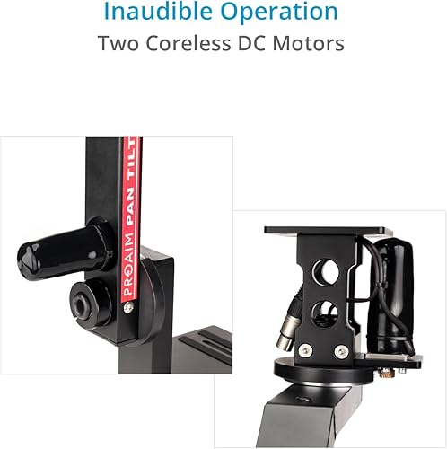 Miniatura 3 de PROAIM Cabezal de inclinación panorámica motorizado de 2 ejes con control de palanca de mando de 12 V para grúa de horca de cámara. Movimiento