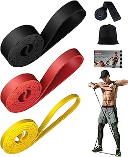 Victoper Resistance Bands（3 Pieces）Pull Up Bands Gym Bands Resistance for Exercise Strength Training Fitness Pilates Yoga Stretch Toning，Pull up Resistance Band Includ Door Anchor and Storage Bag