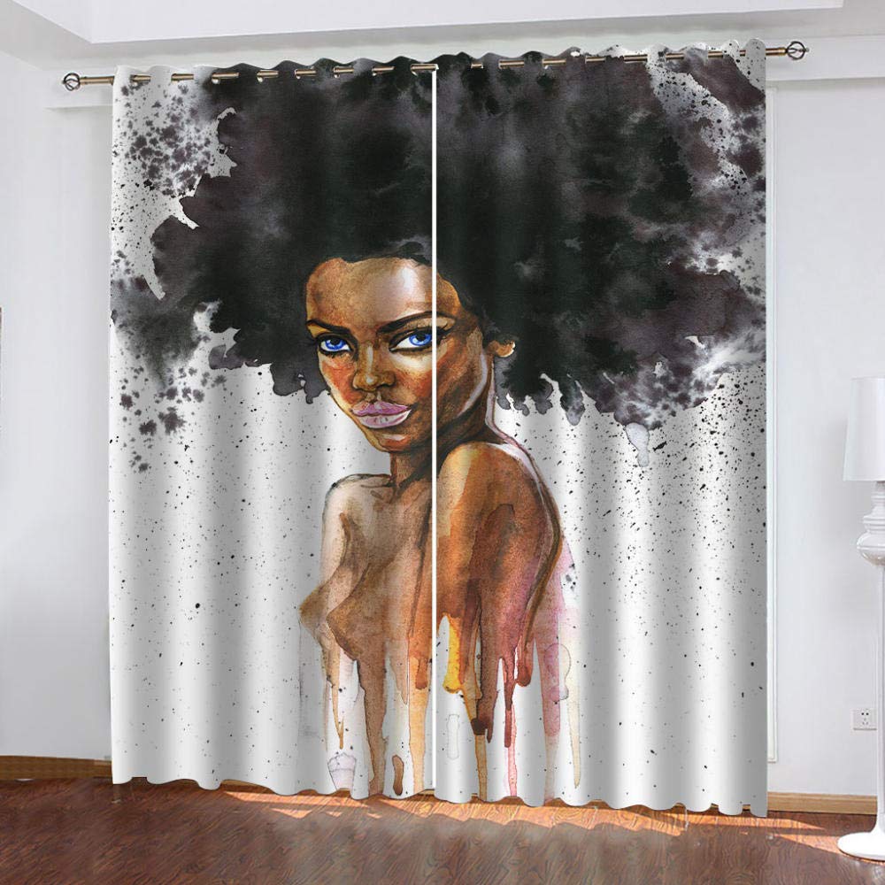 Tende Camera Da Letto Bambini Ragazza Di Film Astratto Tende Finestre Soggiorno Moderne 2 Pezzi Stampa 3D Tende Oscuranti Termiche Isolanti Con Occhielli / Insonorizzazione 280X250Cm (LxH)