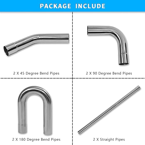 Miniatura 8 de 8SC82 Tubo de escape de mandril personalizado de 3 pulgadas, tubo recto de 48 pulgadas, tubo de 3 pulgadas de diámetro exterior, tubo de flexión de