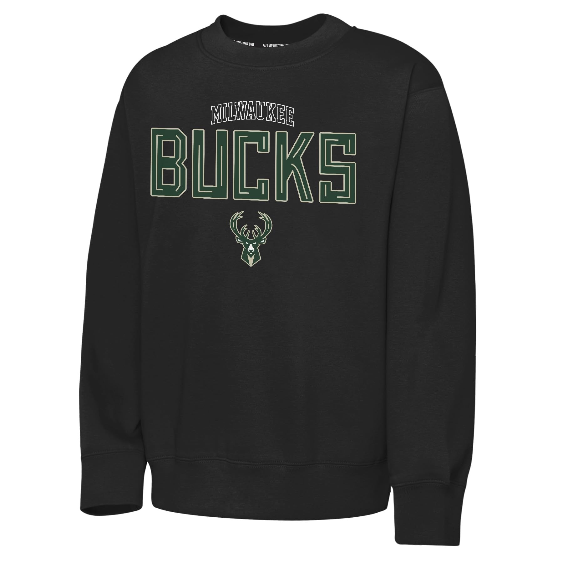 NBA Milwaukee Bucks Black Fleece Crew