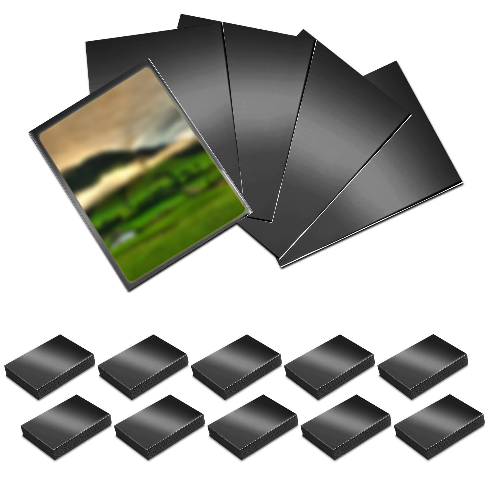 500 Stück Karten Hüllen 66x91mm Sammelkarten Kartenhüllen Trading Card Penny Magic the Gathering Sleeves Spielkarten Transparent Folien für Yugioh Lorcana MTG TCG Kartenhüllen, Schwarz