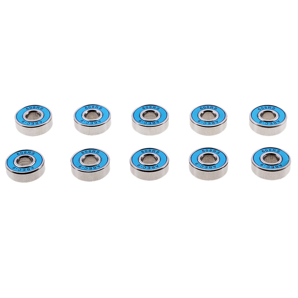 SECRET DESIRE 10 Pieces ABEC-9 608RS Roller Skate Wheel Bearings Seal Ball Bearings Blue-picture-28