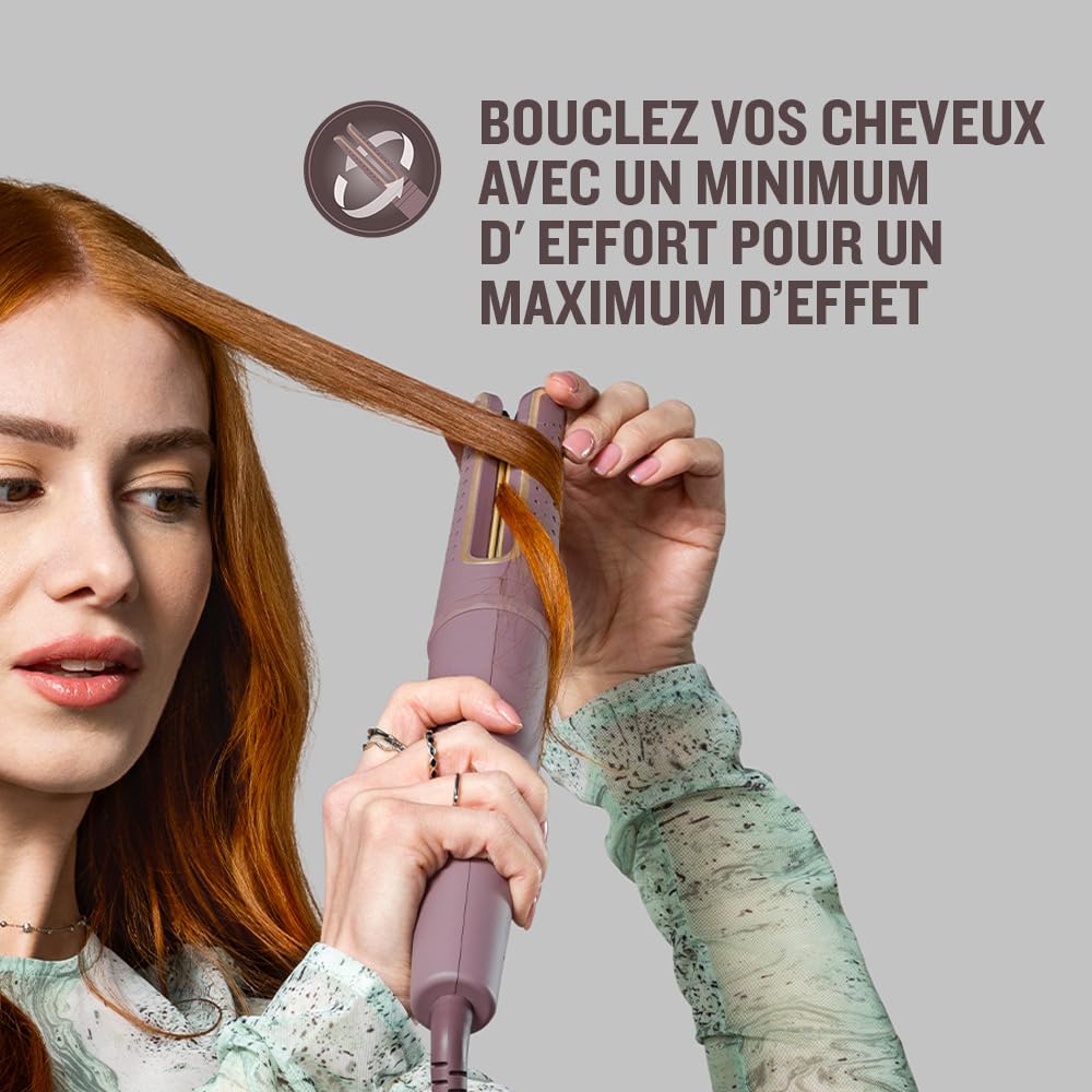 Remington AirVive Boucleur à cheveux Fer à boucler rotatif Technologie Ionic Air : boucles de longue durée revêtement ultra-céramique de haute qualité avec micro-actifs,écran LED 160-210°C - CI8930