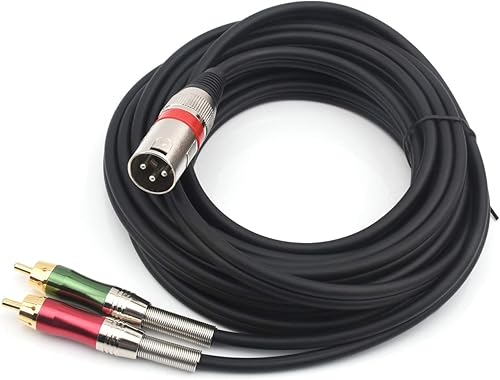 Miniatura 12 de SiYear Cable de conexión XLR macho a 2 conectores RCA de fono, 1 conector XLR macho de 3 pines a conector RCA dual (9.8 ft) 9.8 ft (1XLR-2RCA),4.9