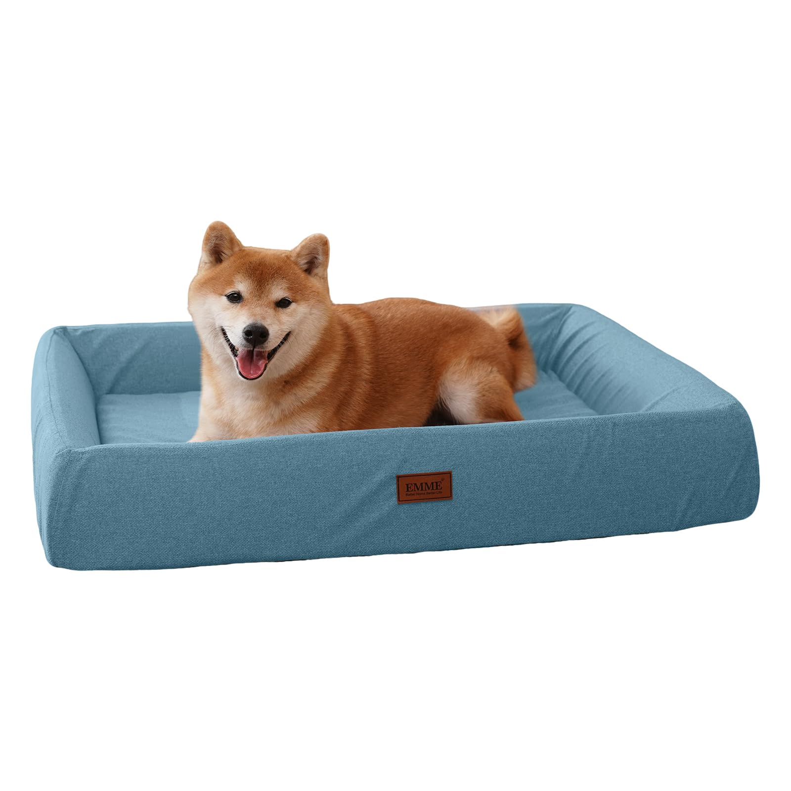 EMME Letto per cani impermeabile tutto intorno in poliuretano cuscino per animali domestici divano per animali domestici lavabile altamente resiliente fodera rimovibile antiscivolo per tutte le