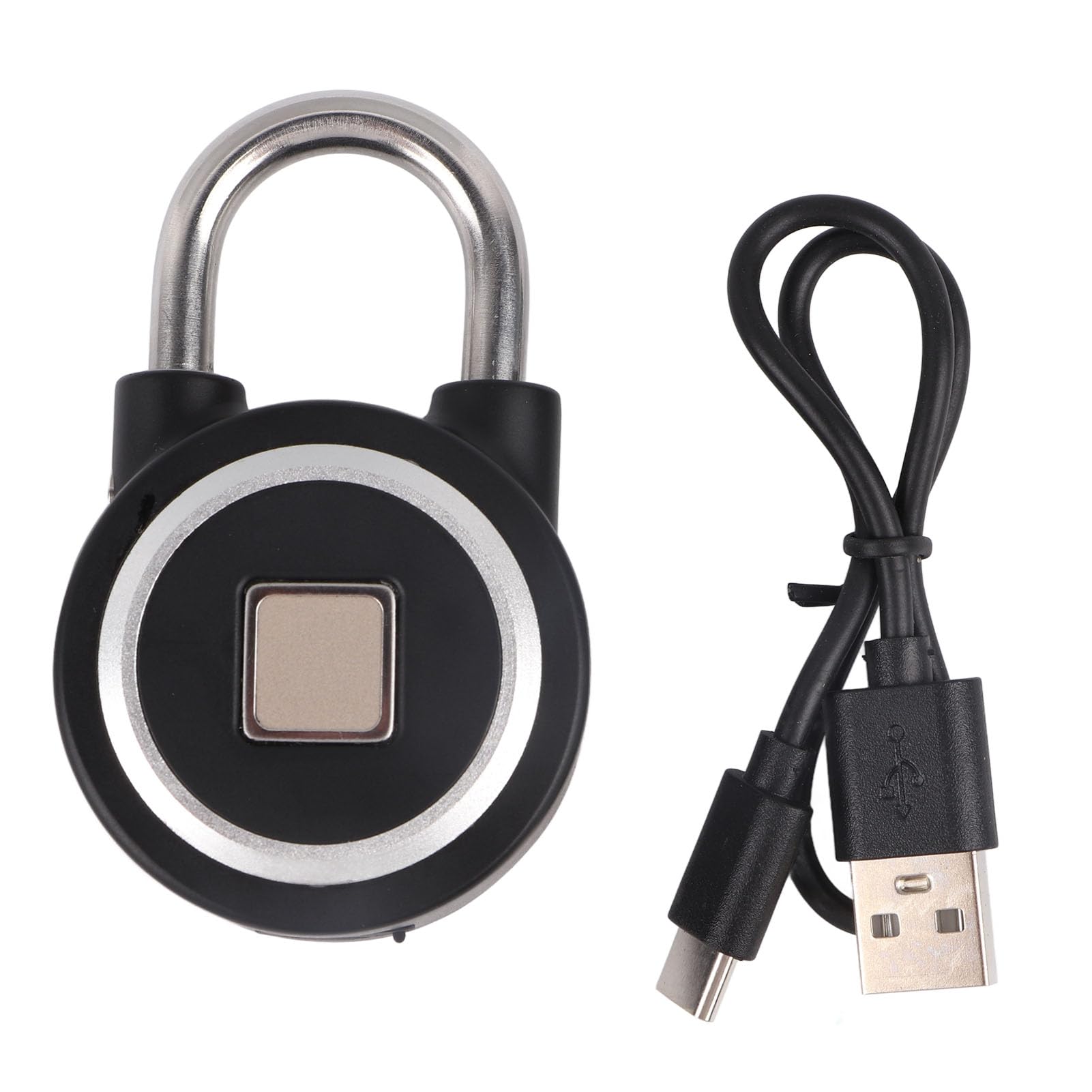 Fockety Candado de Huella Dactilar, Bluetooth IP65 Impermeable sin Llave biométrica Inteligente candado con App Desbloquear, Combinación electrónica de Bloqueo para al Aire Libre (Negro)