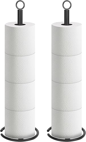 Miniatura 9 de NearMoon Soporte de papel higiénico de baño, almacenamiento de papel de seda con reserva, soporte de 4 rollos para baño o cocina, todo de metal (1