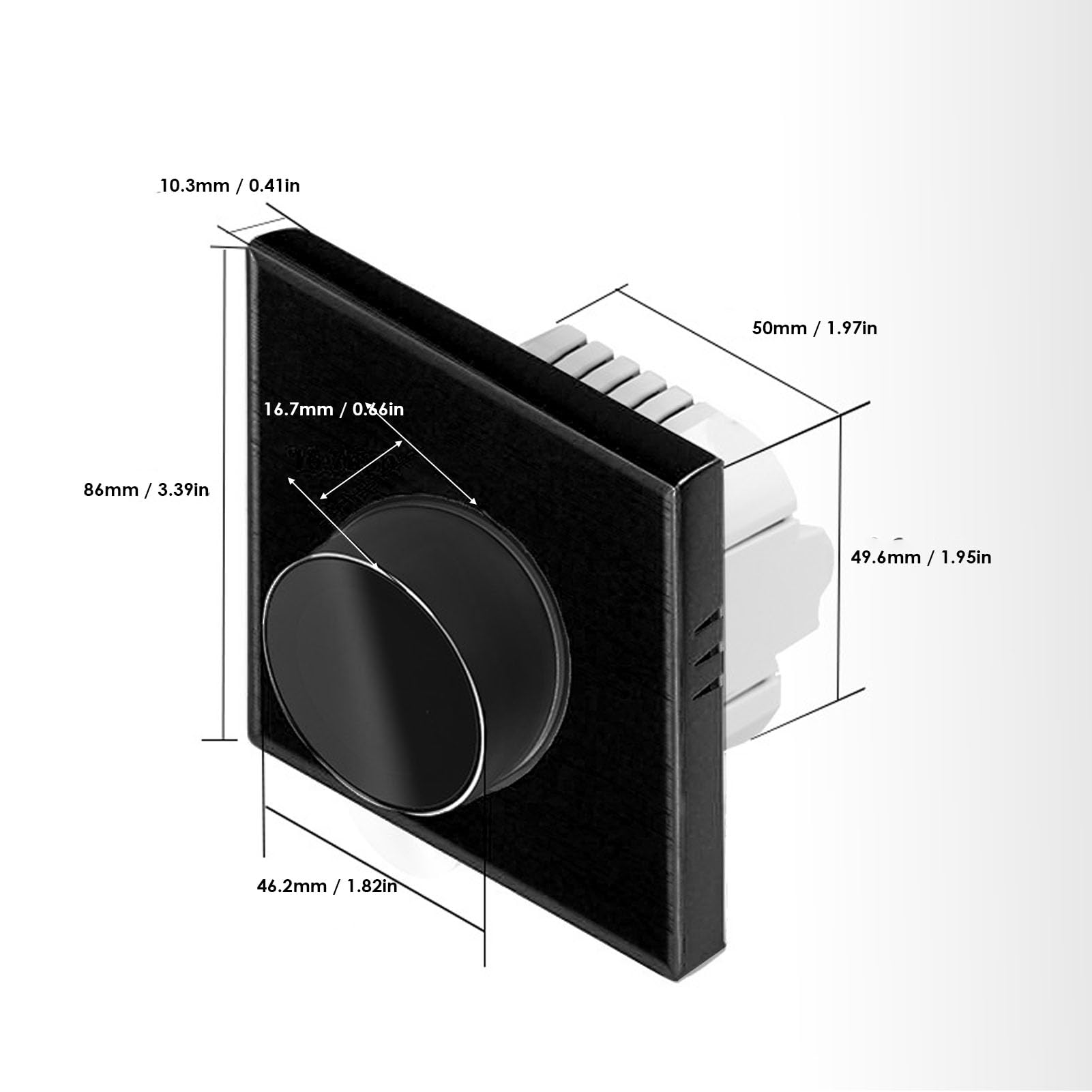GOWENIC Inteligentny Termostat z Pokrętłem i Wi-Fi |Ekranowy Regulator Temperatury do Wodnego Systemu Ogrzewania Podłogowego HVAC, Kompatybilny z, Czarny
