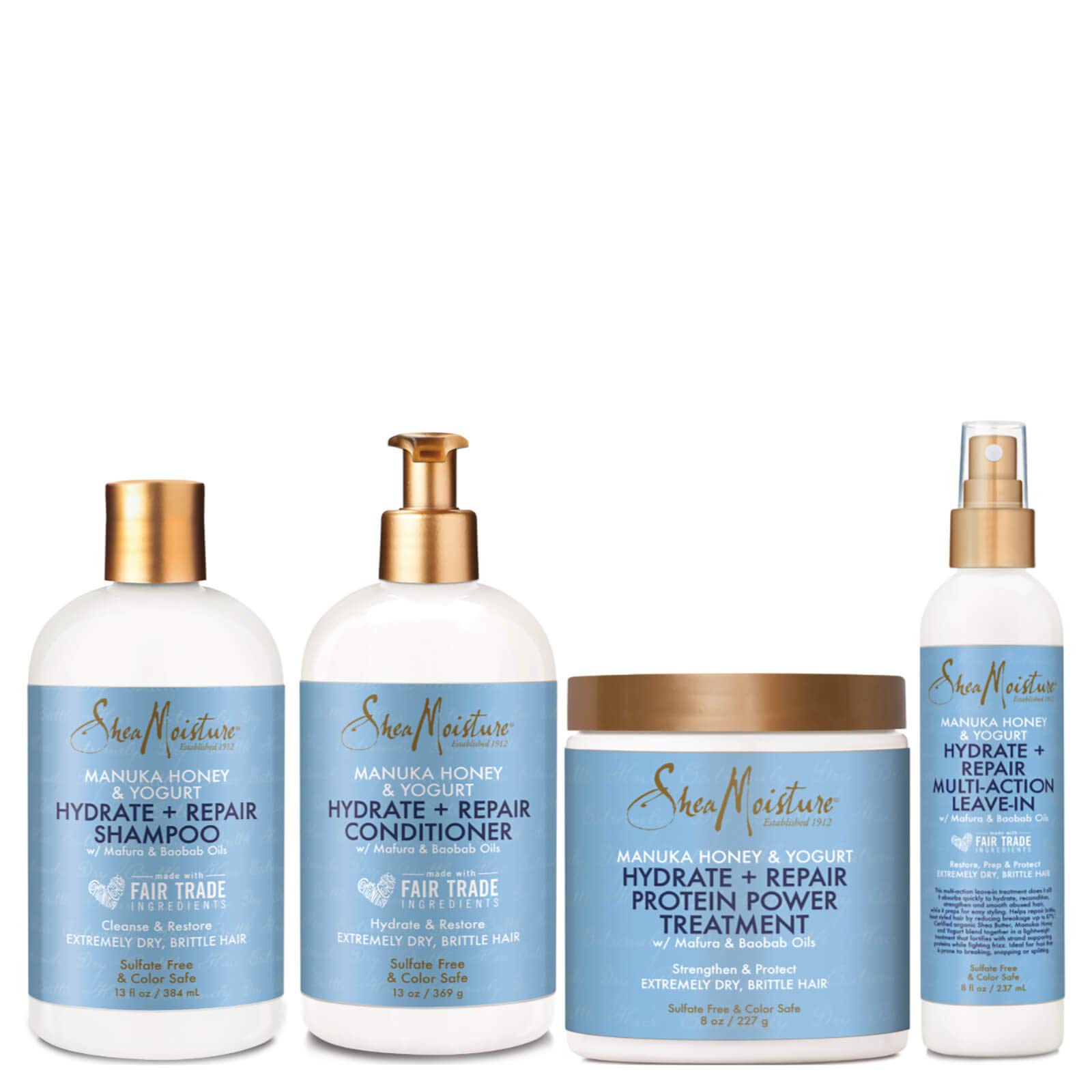 Shea Moisture Manuka Honey and Yogurt Shampoo and Conditioner Gift Set, 4 Count (Pack of 1)