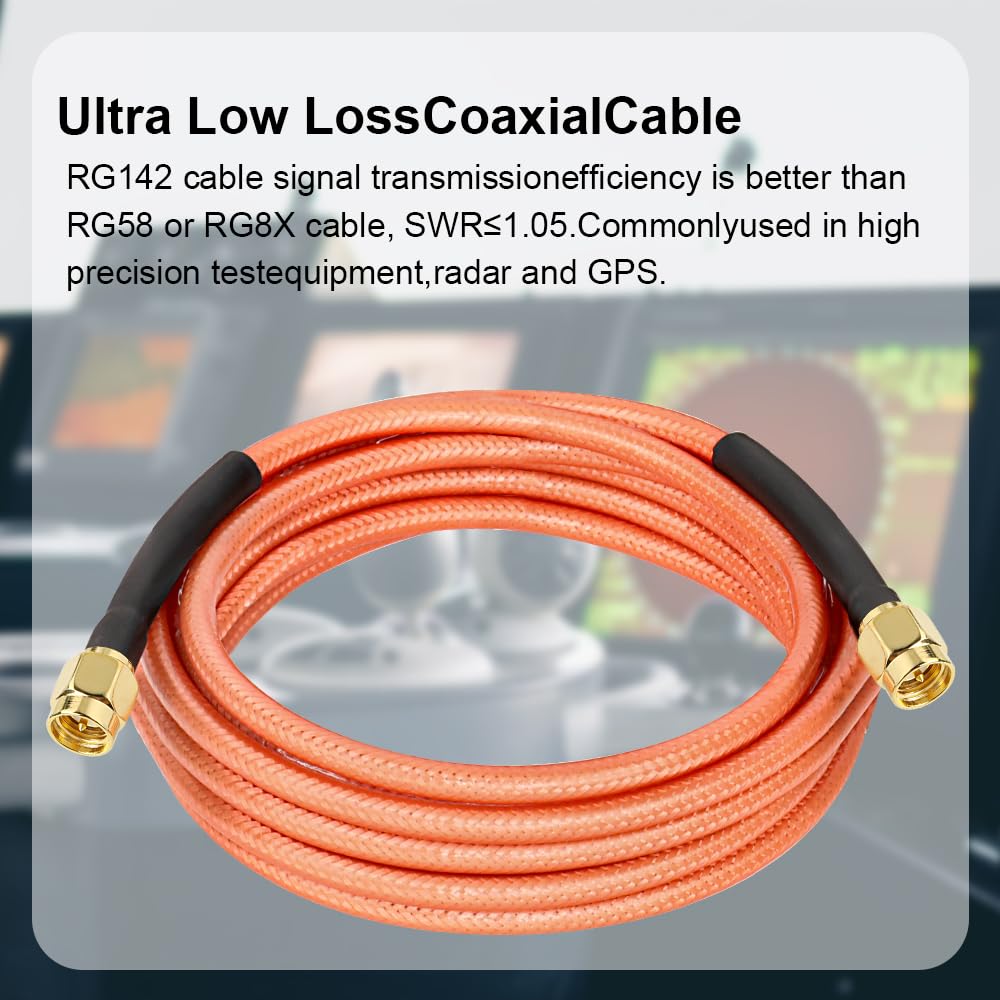 MOOKEERF Cable coaxial SMA macho a SMA macho, 50 ohmios, RG142, cable coaxial de pérdida ultra baja, cable de extensión de antena con conector SMA para equipos de red 3G/4G/5G/LTE, GPS, radio RF a