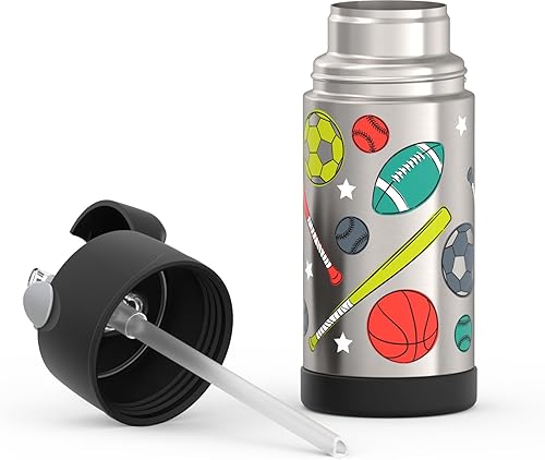 Miniatura 3 de THERMOS FUNTAINER - Botella de agua con pajilla, 12 onzas, deportes, botella de agua de acero inoxidable aislada al vacío para niños con tapa