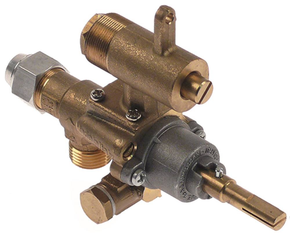 Produktbild von EGA Gashahn Mit Rohrflansch & M8x1 Thermoelementanschluss – Achse 8x6,5 Mm, Für Gasanlagen Und Heiztechnik
