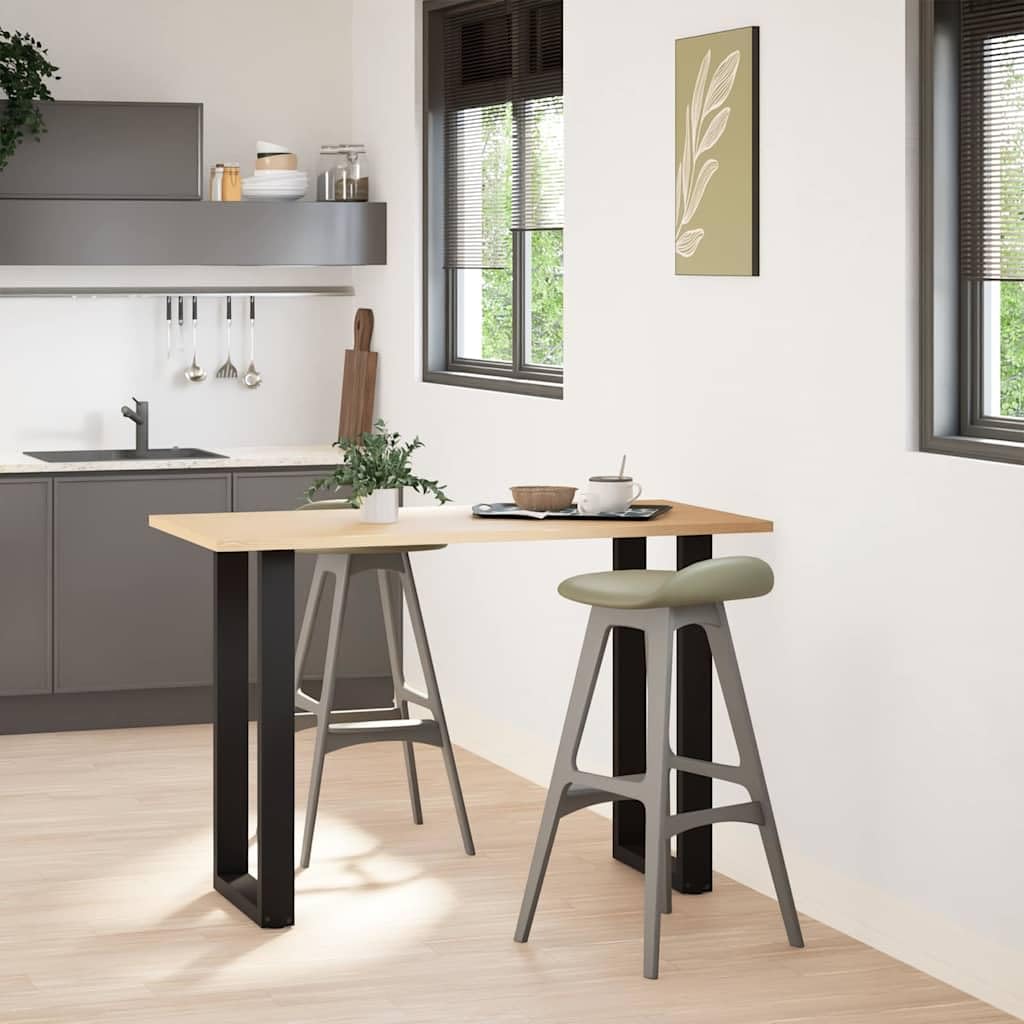 vidaXL Patas para Mesa de Bar en Forma de U (2 Unidades), Color Negro, 40 x (90-91) cm, Acero
