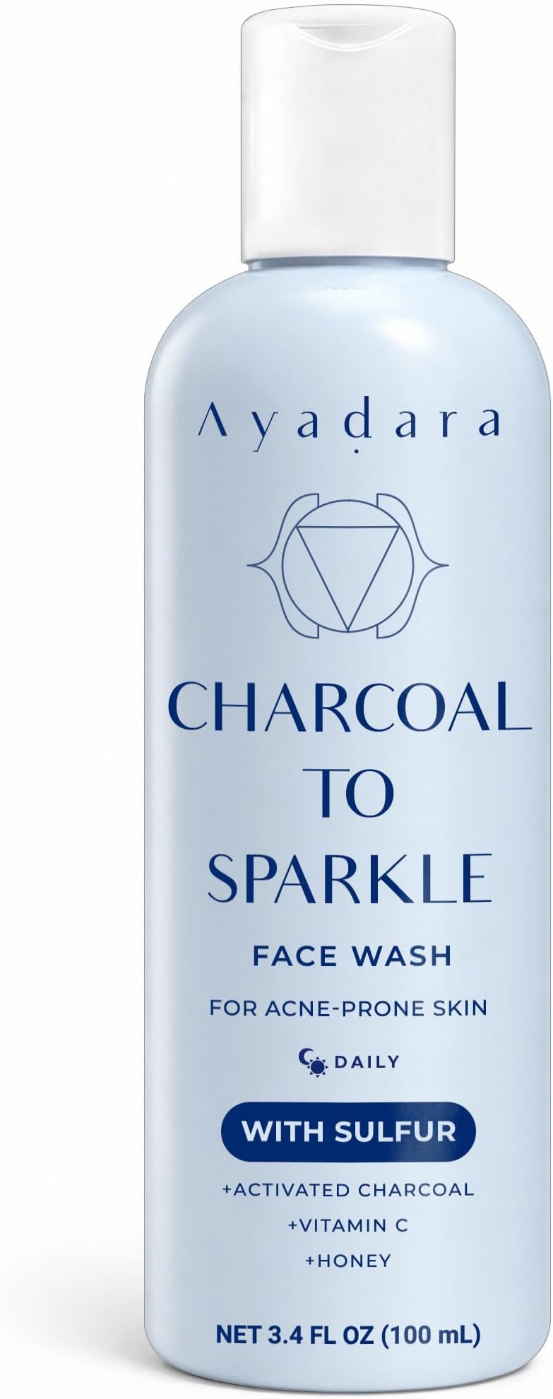 Cystic, Hormonal, & Severe Acne Charcoal Face Wash | Travel Cleanser for Teens, Adults, Women, & Men | Exfoliating Sulfur Face Wash | Pimple, Zit, Milia, & Cystic Acne Treatment | 200+ Uses