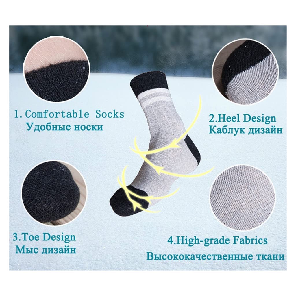 5 Pares/Lote Calcetines de Lana Hombres Invierno Cashmere Transpirable Cómodo Calcetines Cálidos Hombre (Color: T Tamaño: Un tamaño) (Color : A, Size : One Size)