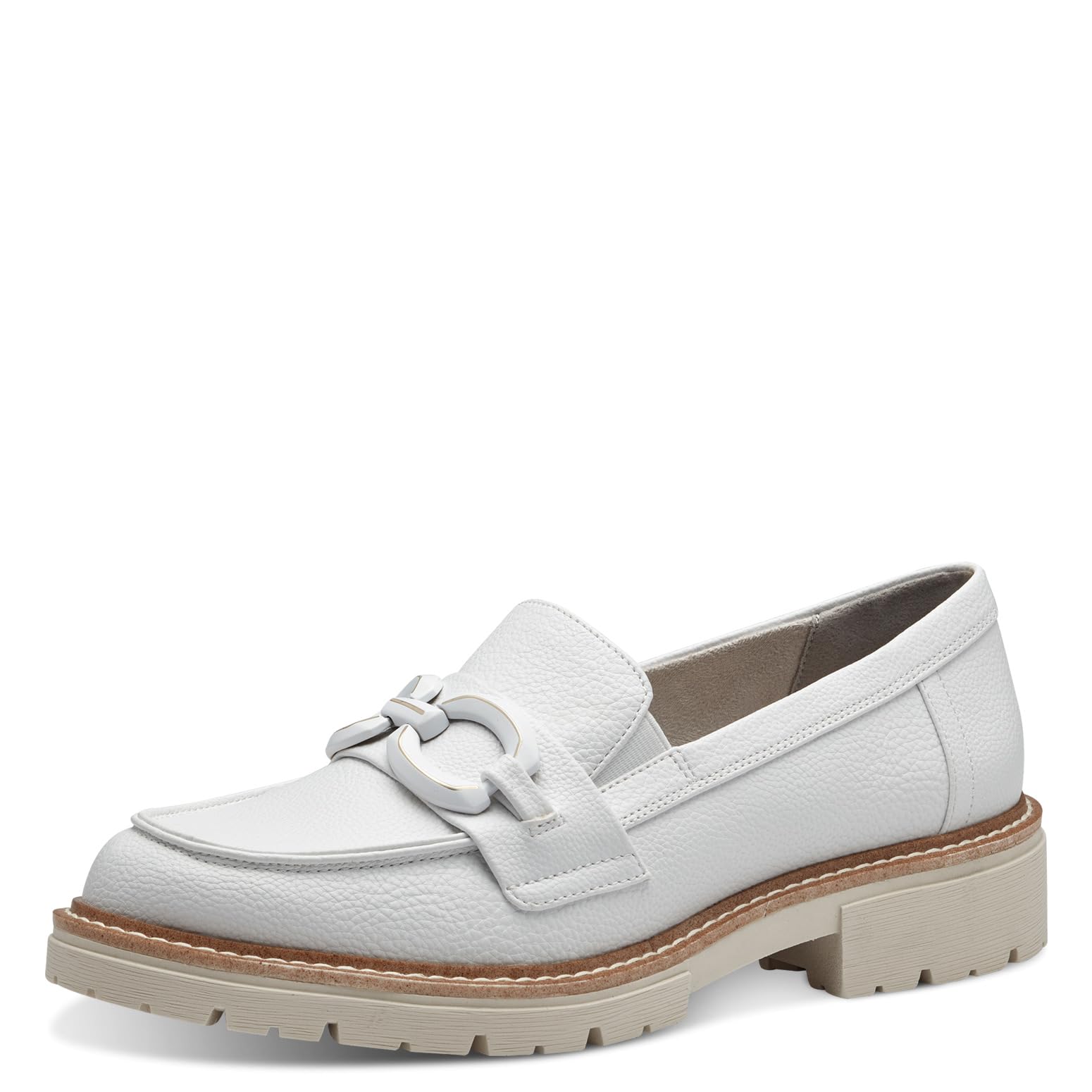 Jana Women’s Slip-Ons with Block Heel Vegan, White, 6 UK