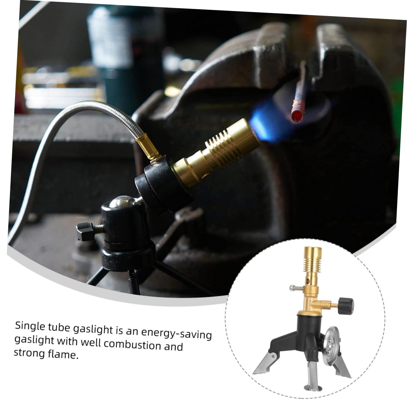 Cabilock Multifunctional Brass Bunsen Burner Light Gas Torch Propane Lab Burner Portable Sturdy Construction