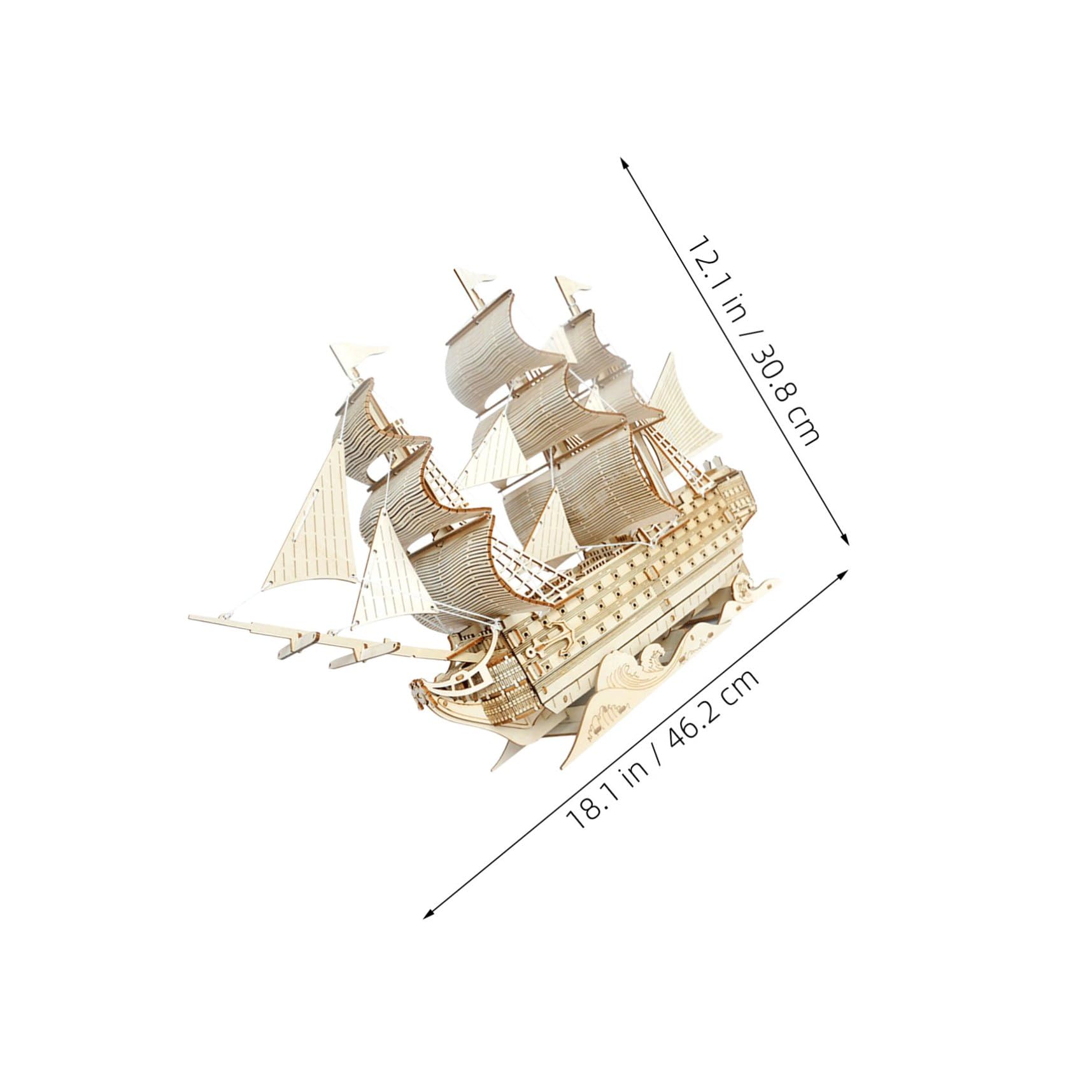 Toyvian Kit Modellismo Navale in Legno Puzzle di Barca Vela per Adulti da Costruire Modello di Veliero Antico Ornamento da Tavolo Decorazione Marina