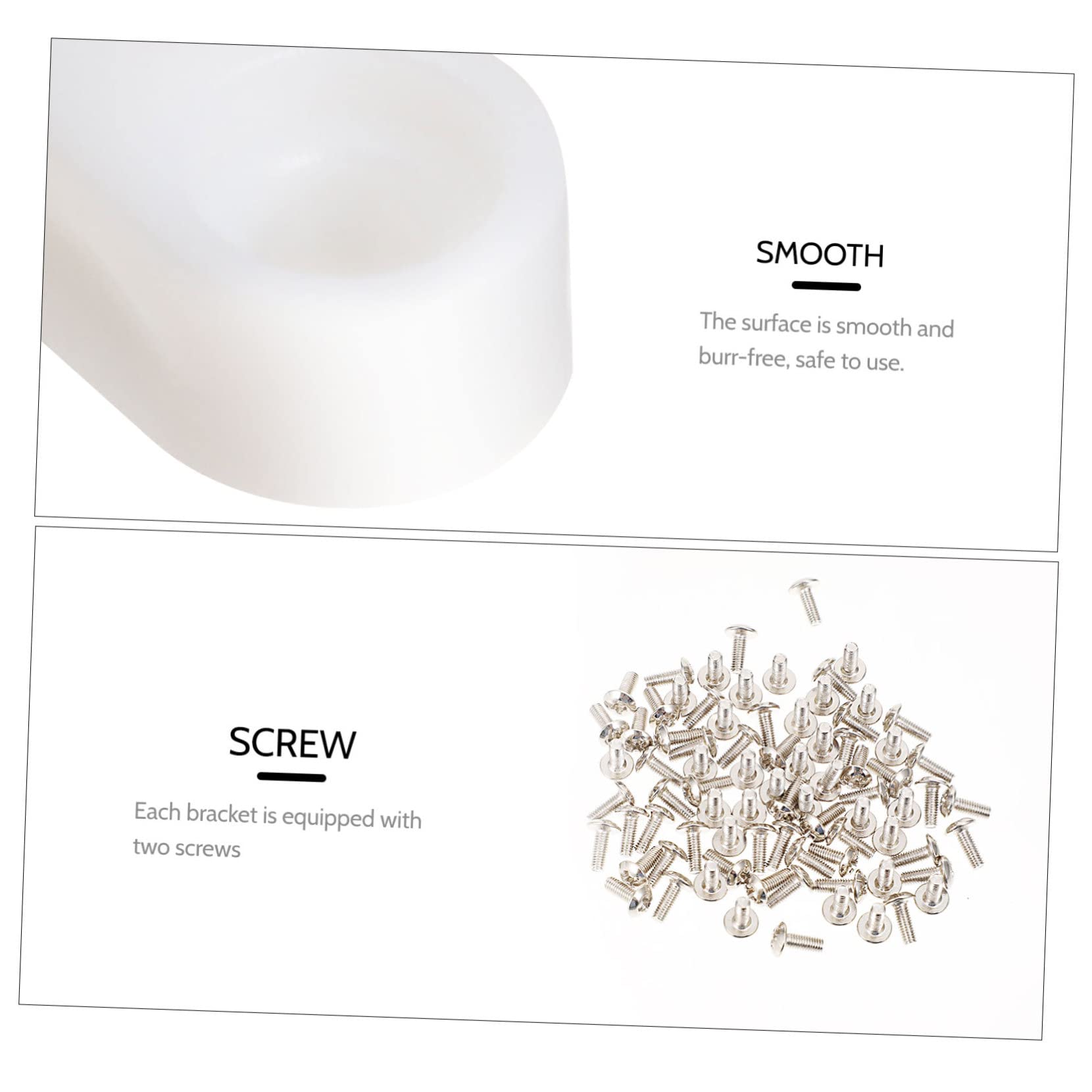 KICHOUSE 100pcs Plastic Corner Brackets l Shape Furniture Connectors Bed Rail Brackets Strong Fixed Fittings