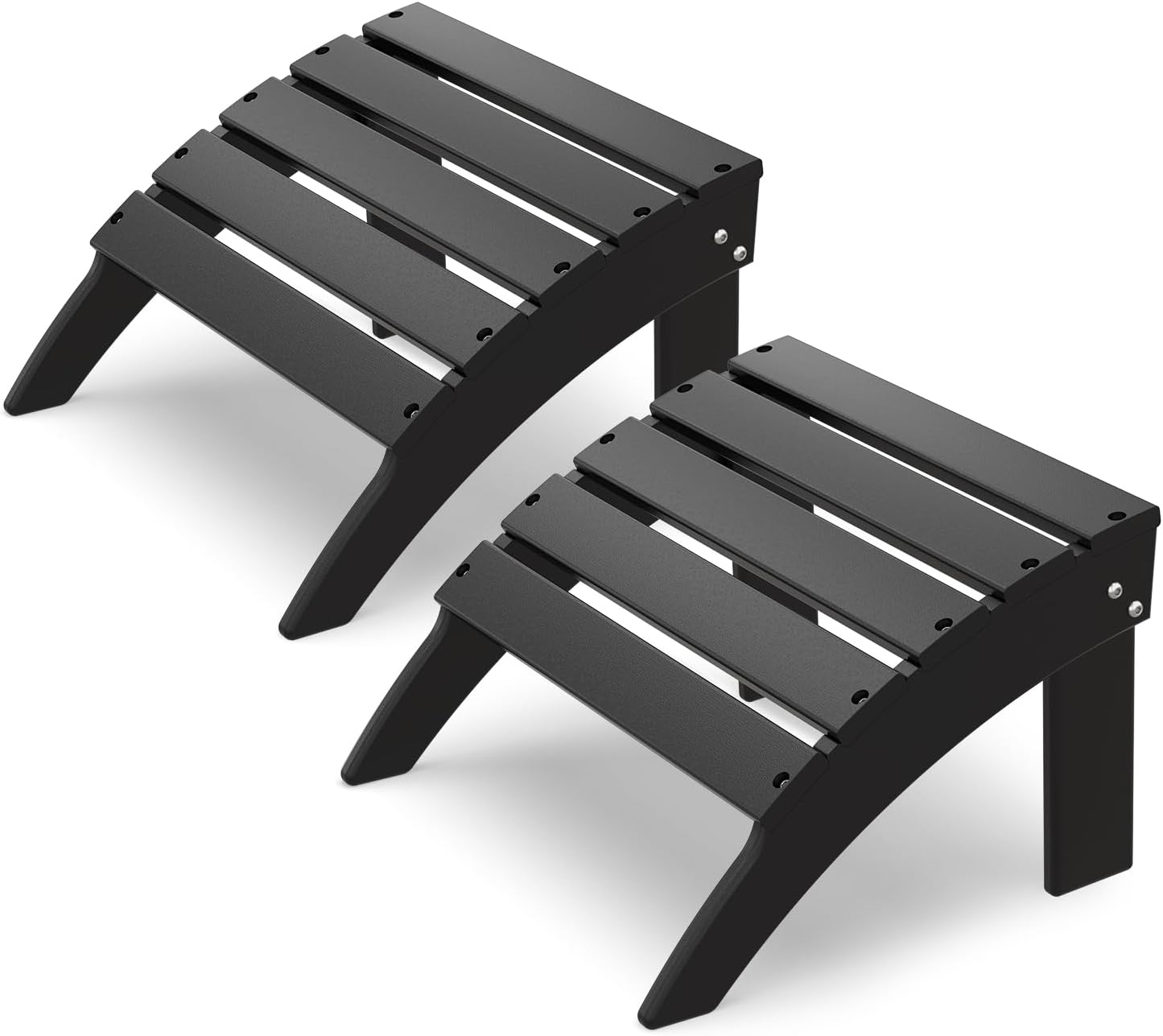 IVY&LANE Outdoor Adirondack Ottoman | Folding | HDPE | Aqua | All Weather | Waterproof Patio Footrest for Adirondack Chair | Poly Lumber Foot Rest for Deck Backyard