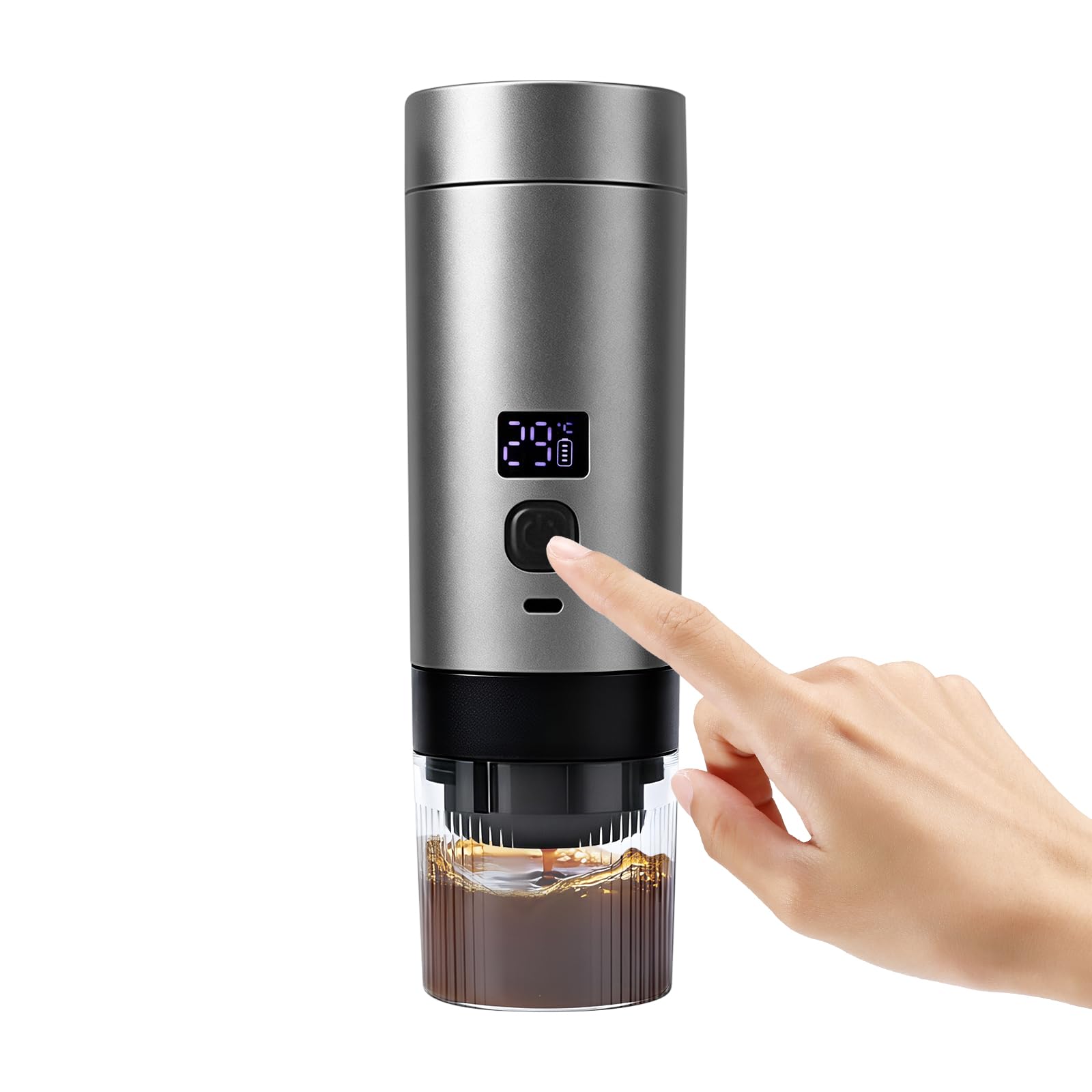 Molinillo de café eléctrico portátil, cafetera compacta con 20 bar