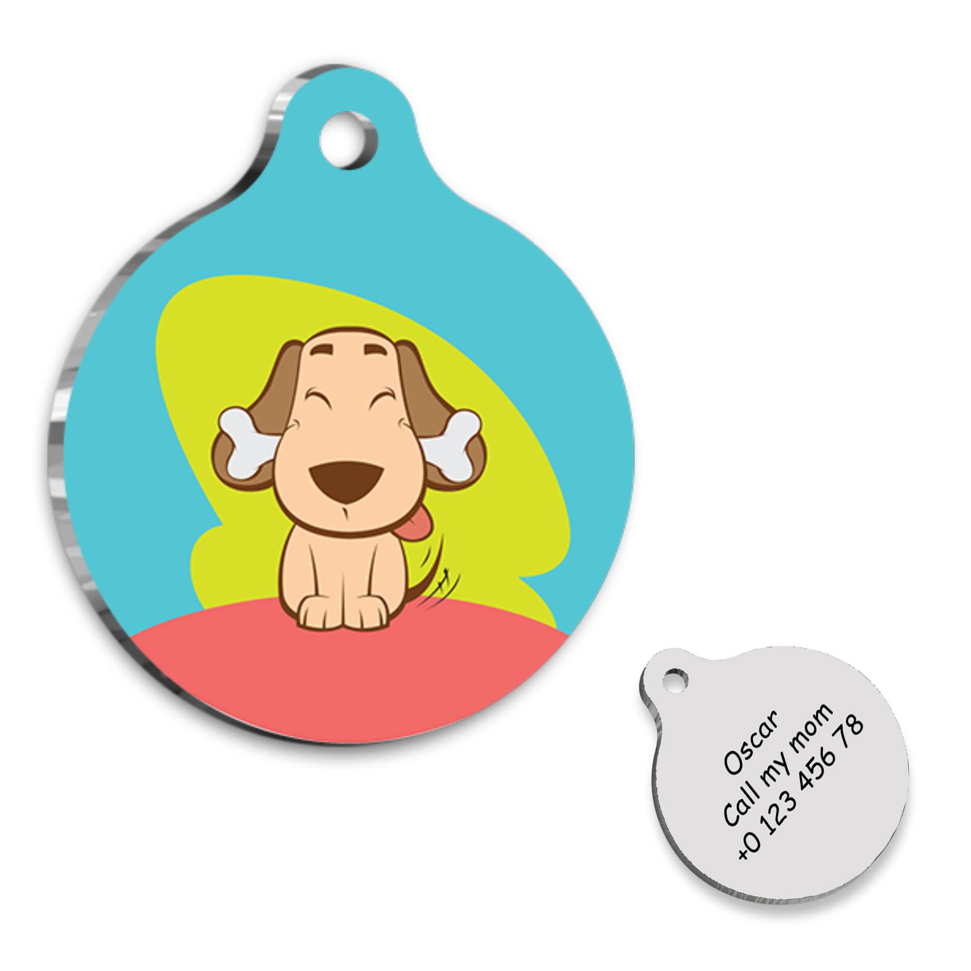 CUTE DOG Personalized Dog Tag - Custom Name Tag - ID Tag for Dog & Cat - Customized Pet Tags - Dog & Cat Name id Tag - Dog Name Tag - Engraved Dog Tag