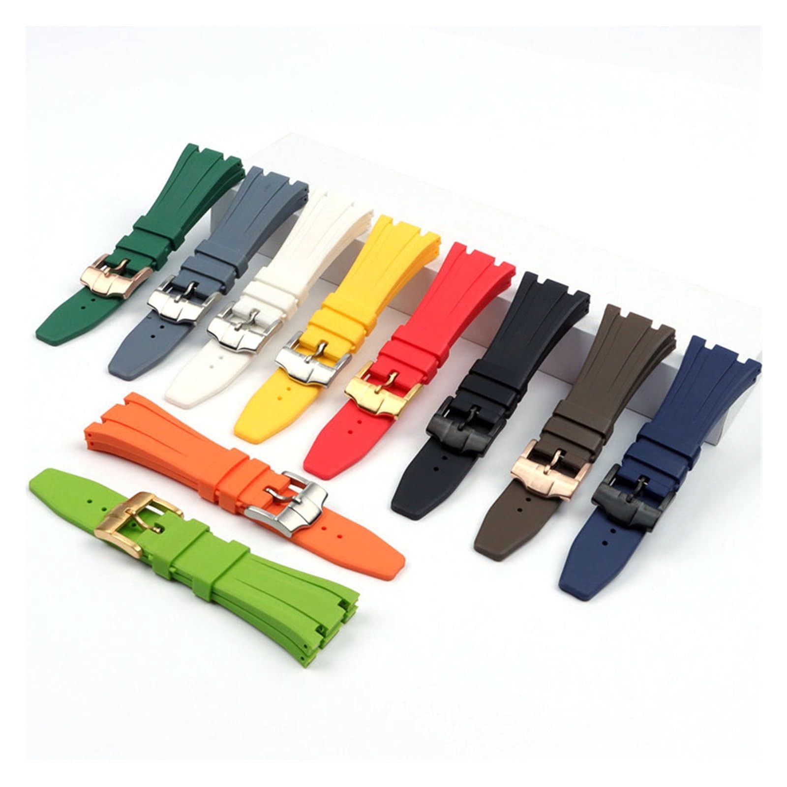 26 mm weiches Uhrenarmband aus Silikonkautschuk, schwarz, weiß, grün, gelb, orange, grau, blau, rot, kompatibel mit AP ROYAL Oak Uhrenarmband