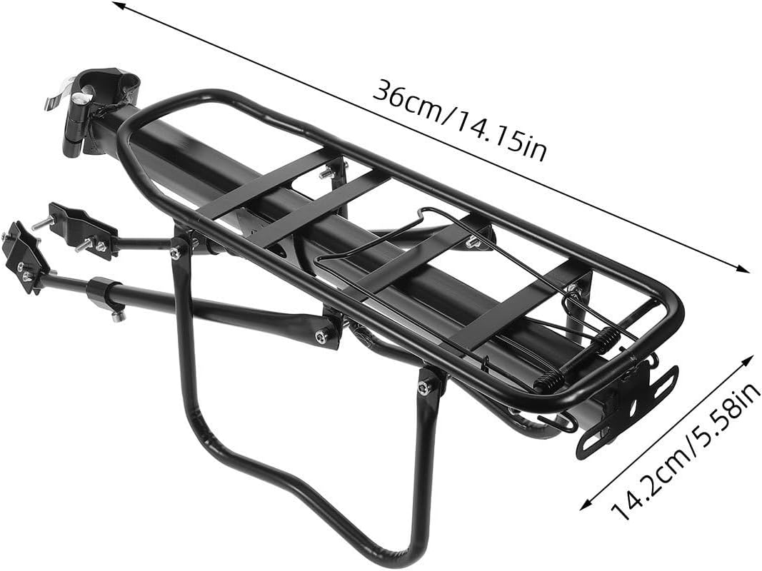 Universal Fit Bike Rear Cargo Rack for Road and Mountain Bikes, Iron Frame with Sturdy Material for Heavy Loads, Easy Installation for Secure Transport During Outdoor Explorations