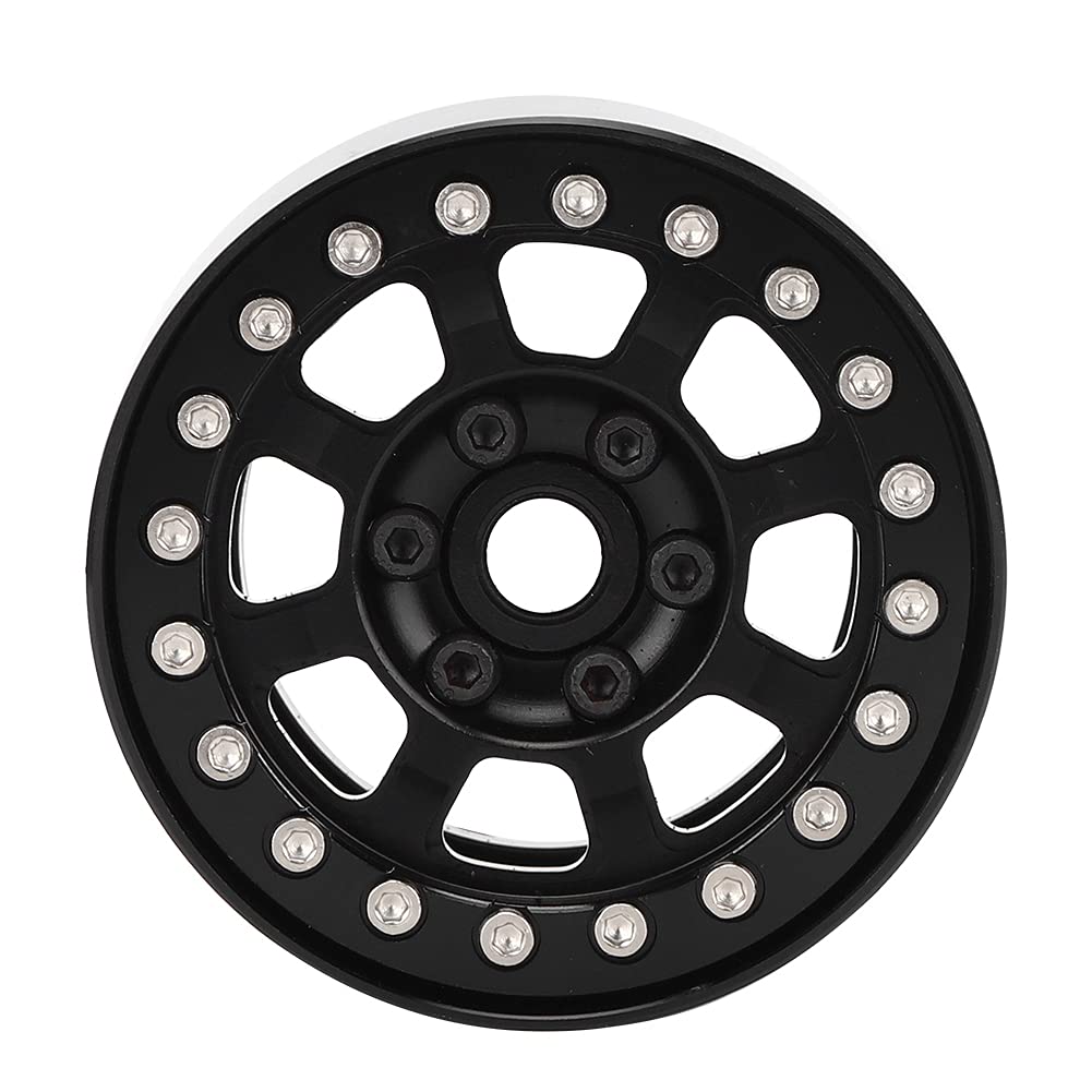 4 unids/set llanta de rueda accesorio de actualización de metal apto para coche RGT 86100 1/10 RC (Black R86083BL)