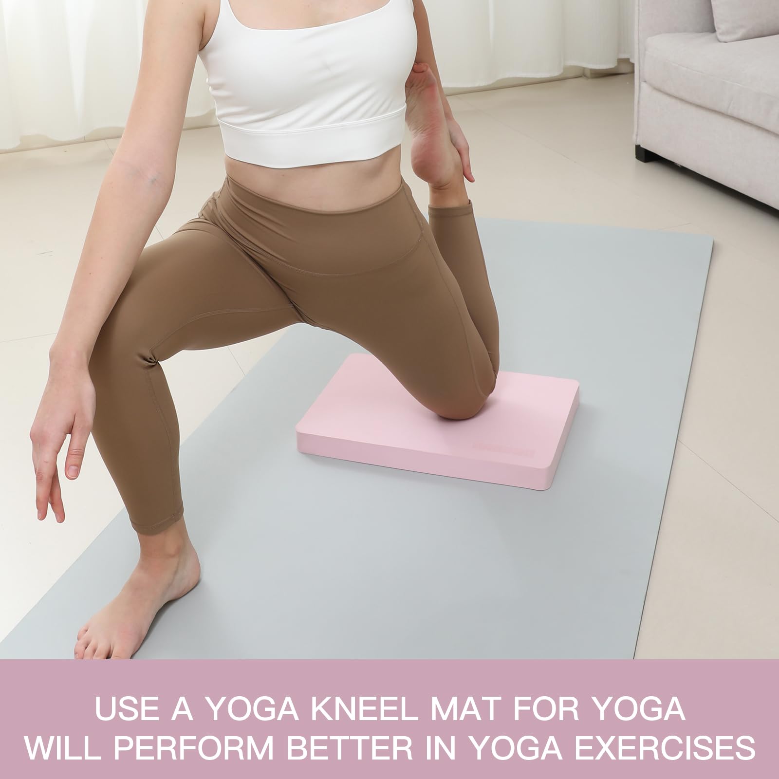 Alfombrilla de yoga para rodillas de 1.5 pulgadas de grosor, flexiones de rodilla, soporte de tablón y codos y rodillas de yoga que proporciona amortiguación para rodillas y codos