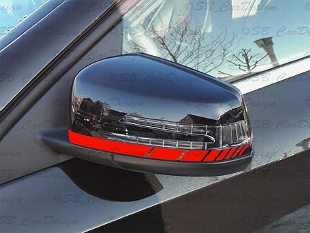 Spiegelstreifen Fur Mercedes Benz W176 W117 W212 W204 W207 X156 Amg Stripes Rot Amazon De Auto Motorrad