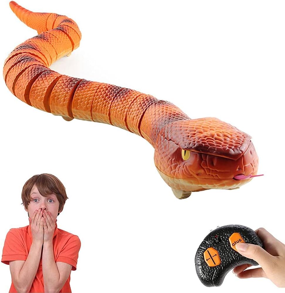 Juguete de serpiente con control remoto, serpiente de control remoto desmontable de 30 pulgadas para niños y mascotas Juguete de serpiente realista con lengua retráctil y cola oscilante Juguete de