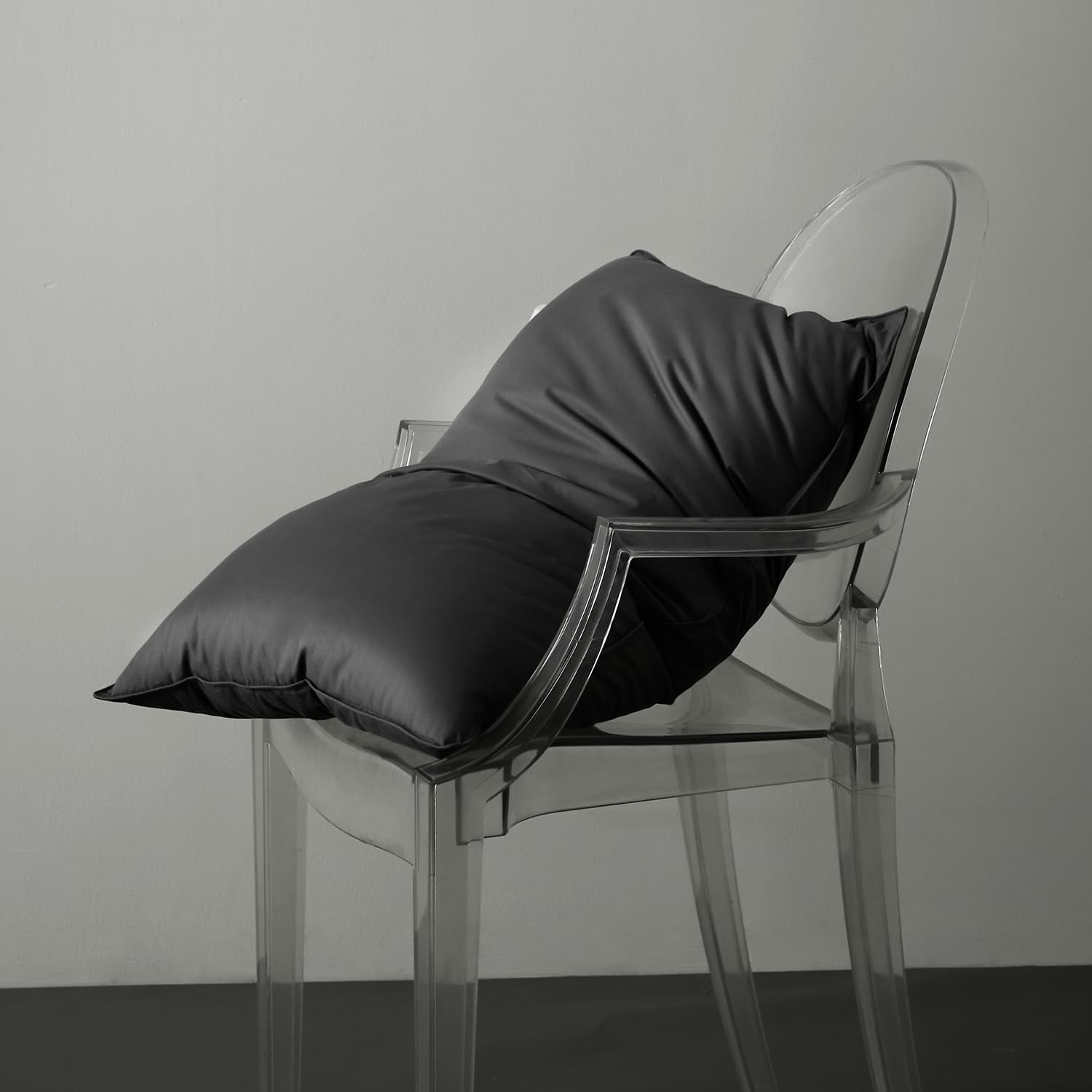 Royoliving Charcoal Grey Bed Pillow for Sleeping - Feather Down Pillows for Sider and Back Sleepers - Firm and Supportive King Size 100% Cotton Cover Pillows Machine Wash (King, 36"×20")