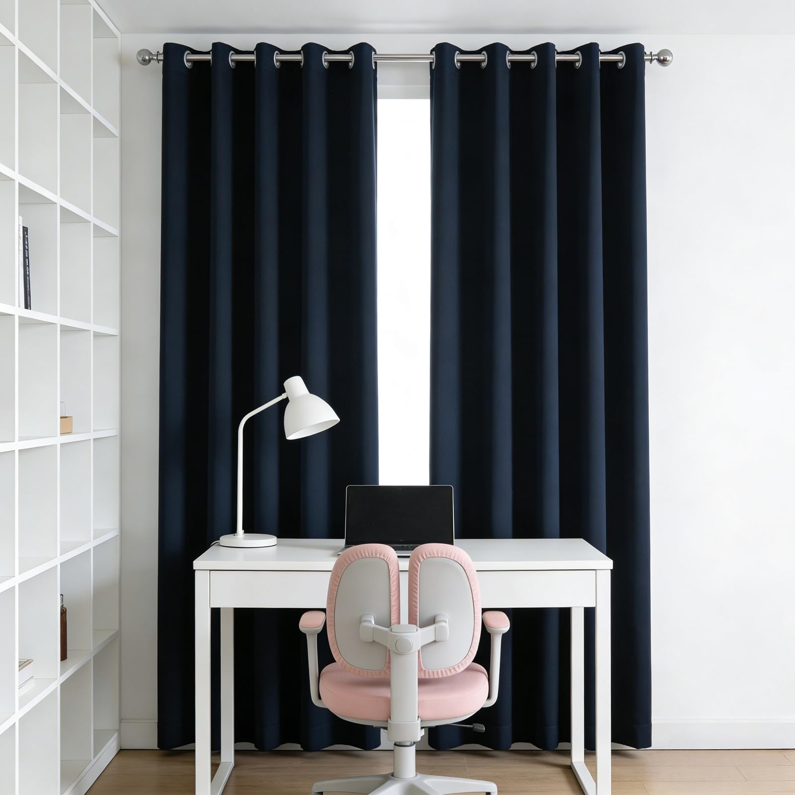 Rideaux opaque thermique isolant 250x175 bleu marine pour salon