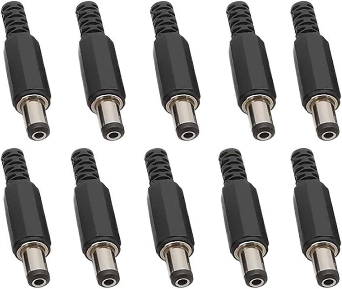 10/20Pcs 5.5X2.5MM Plastic DC Power Male Connector 5.5 * 2.5mm Wire Solder Adapter 9mm Length(20Pcs)