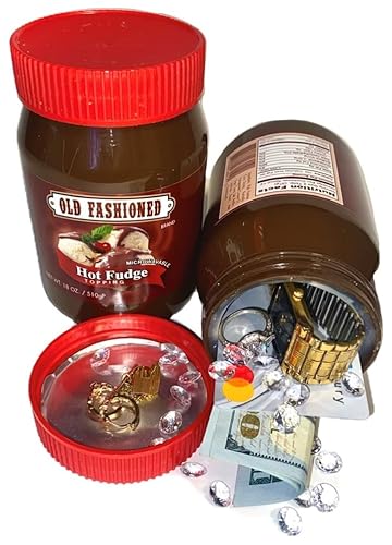 Hot Fudge Diversion Safe Can - Stash Safe for Kitchen, Fridge - Large, Holds Credit Cards, Money, Jewelry