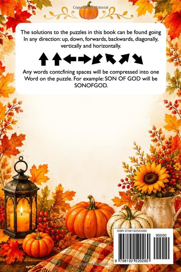 Thanksgiving Large Print Word Search Puzzles: 2400+ Cozy Fall Words To Find - A Fun Seasonal Themed Wordsearch Puzzle Books For Seniors, Birthday Gifts Ideas For Women, Men & Couples image 3