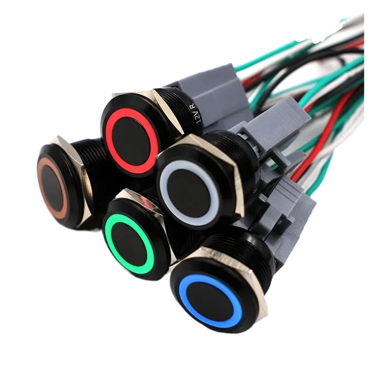 Interrupteur bouton-poussoir 22mm alu noir étanche réinitialisation 12V pour moteur et PC