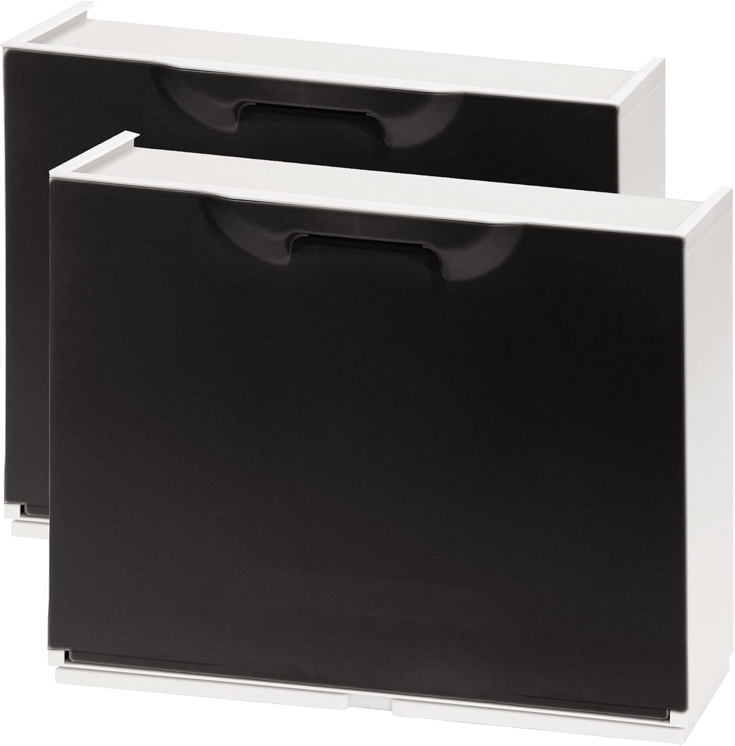 WELL HOME MOBILIARIO & DECORACIÓN Pack of 2 Black Polypropylene Shoe Racks