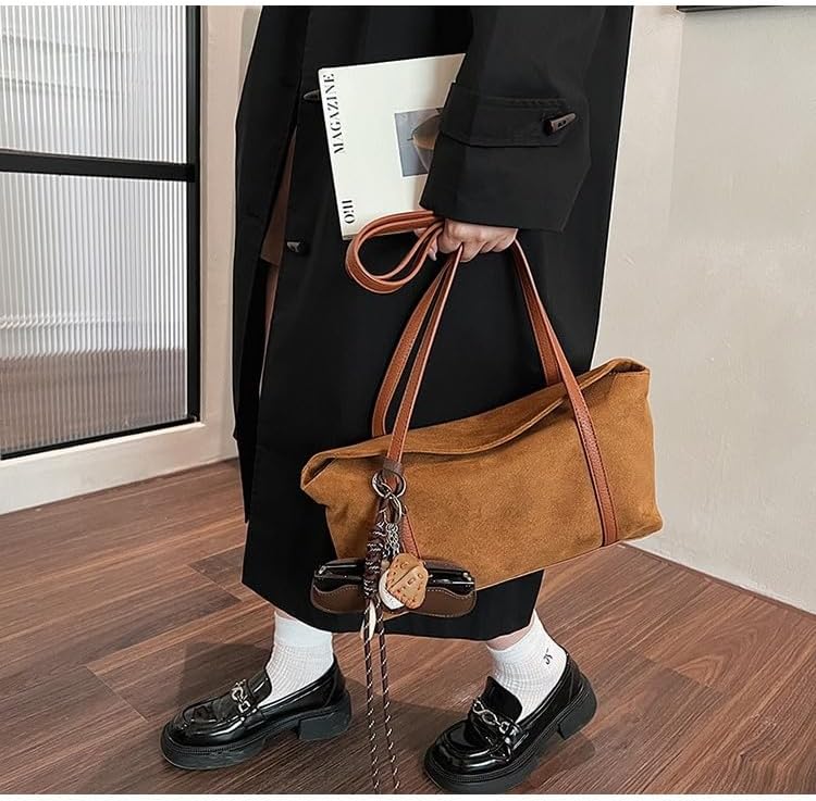 Fashion Genuine Suede Leather Hobo Bag Slouchy Shoulder Tote for Women Travel Work Winter Fall Gift Box - Image 6