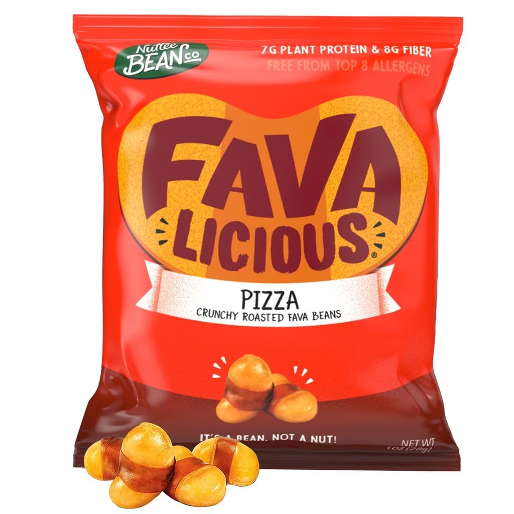Nuttee Bean Co. - Favalicious Pizza Flavor Fava Beans - Authentic Pizza Taste with High Protein and Fiber Protein Snacks - Healthy Snacks