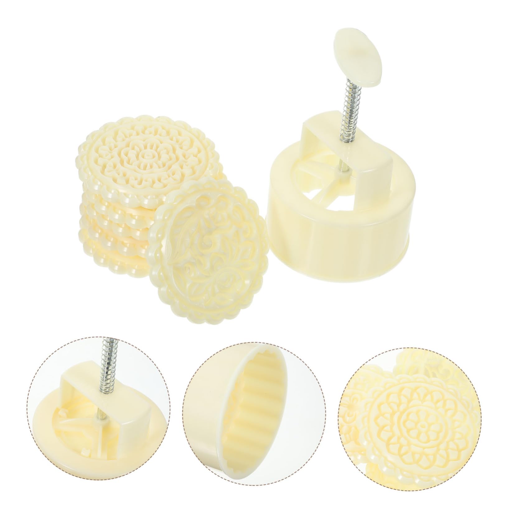 Molde para Pastel de Frijoles 1 Juego Plástico Beige | Cookies y Moon Cake, Superficie Lisa, Fácil Liberación, Uso en Baking y Making Chocolate