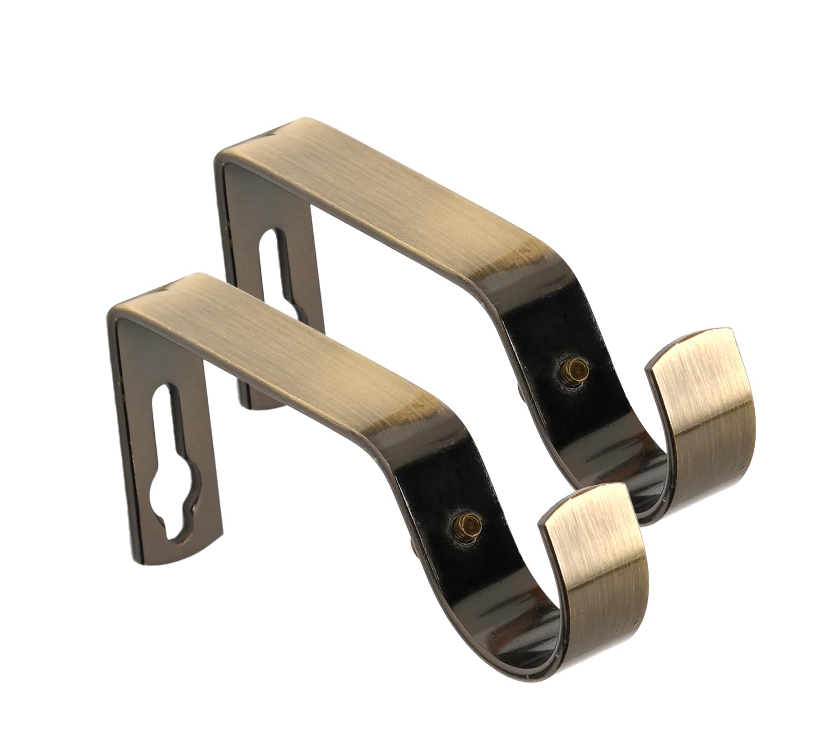 Lister Cartwright 28mm Curtain Pole Ends Metal Brackets with Adjustable Screws Antique Brass(Pack of 2)